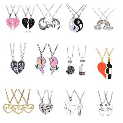 Couple Pendant Necklace 2Pcs Friendship Jewelry for ladies