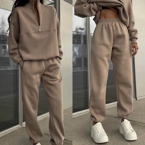 2023 Women's New Long Sleeve Sweater Pants Two Piece Set