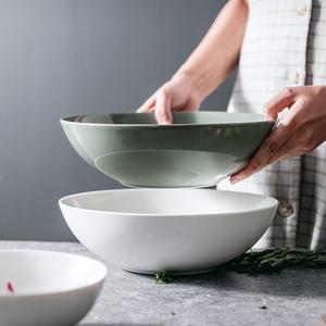 Ceramic large salad bowl, pasta dish, restaurant tableware