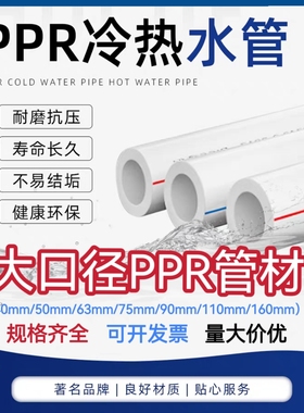 家装抗冻PPR水管40 50 63 75 90 110 160热熔大口径工程冷热水管