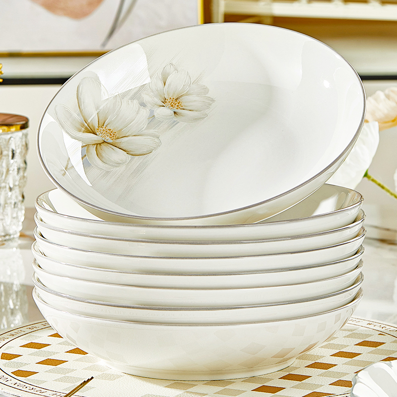 景德镇陶瓷盘子菜盘家用2025年新款高颜值碗盘碟组合乔迁送礼餐具