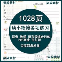 幼小衔接每日一练电子版各项练习题幼升小数学拼音语言高清模板