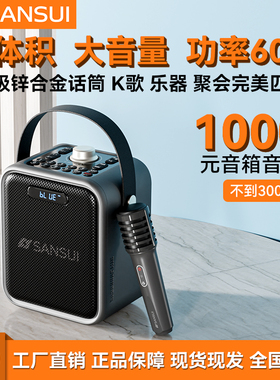 SANSUI山水T90蓝牙乐器音响户外K歌广场舞U盘内存卡播放带话筒