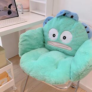 卡通冬季毛绒加厚保暖坐垫椅垫沙发垫可爱大嘴鱼一体靠背座垫全包