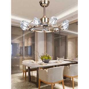 新的水晶风扇灯，餐厅，客厅，吊扇灯，卧室，风扇，吊灯，照明集