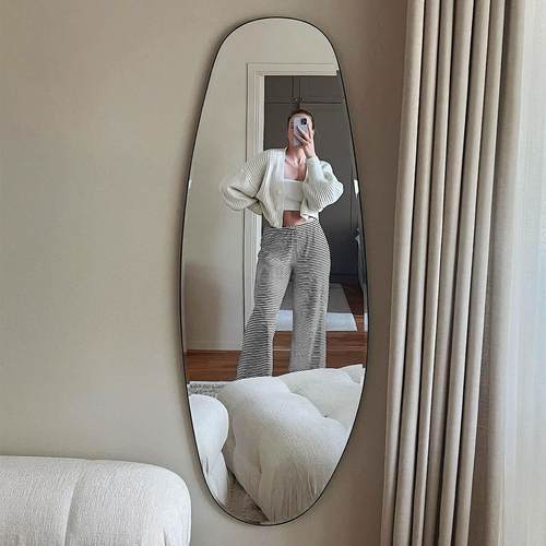 全身镜全身壁挂简约家用全身镜ins风服装店网红超白挂墙异形镜子