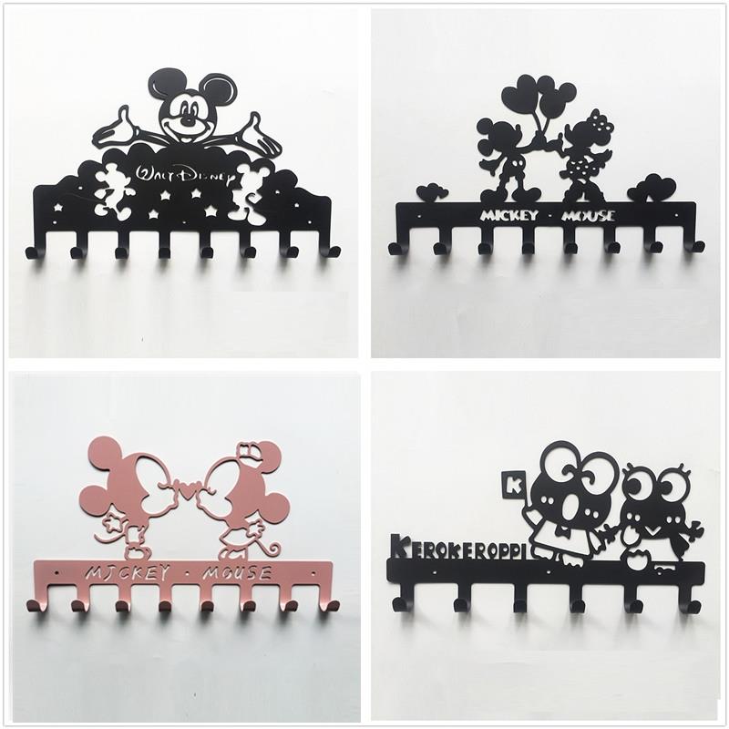 可爱创意卧室铁艺家用粘贴式墙壁上家居免打孔门后挂钩挂衣架房间