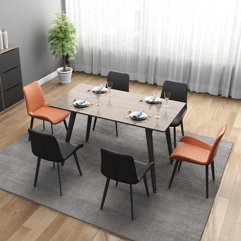 北欧餐桌现代简约小户型家用长方形饭台网红板式4人6人餐桌椅组合