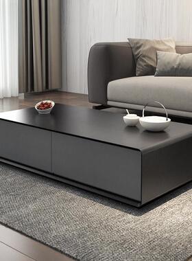 现代简约茶几 北欧长方形大小户型客厅创意储物高级黑灰色茶桌