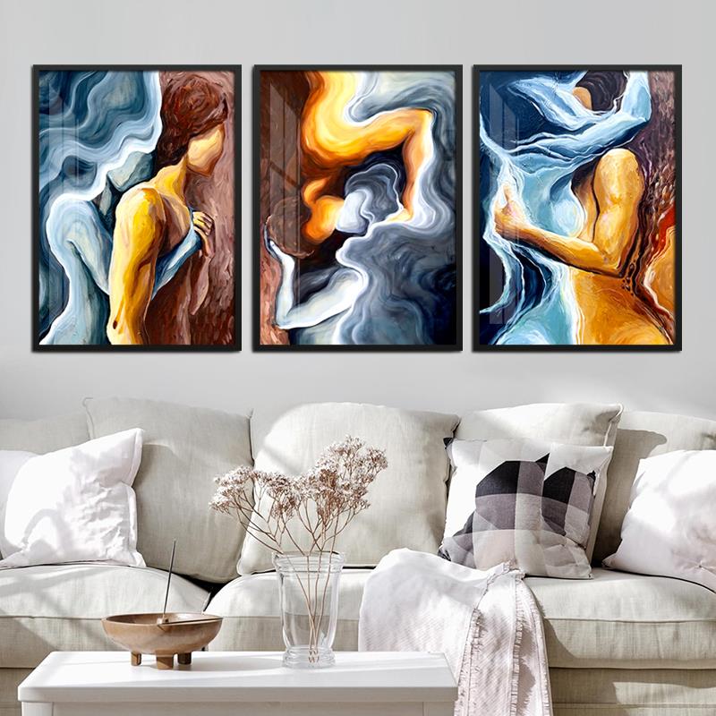 欧式人物装饰画美容美发框挂画酒店会所卧室浴室入口墙面壁画