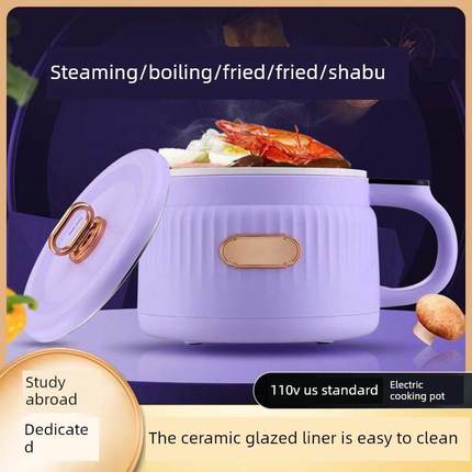 110伏v电煮锅美规小型学生美国加拿大台湾多功能宿舍炖汤煮饭泡面