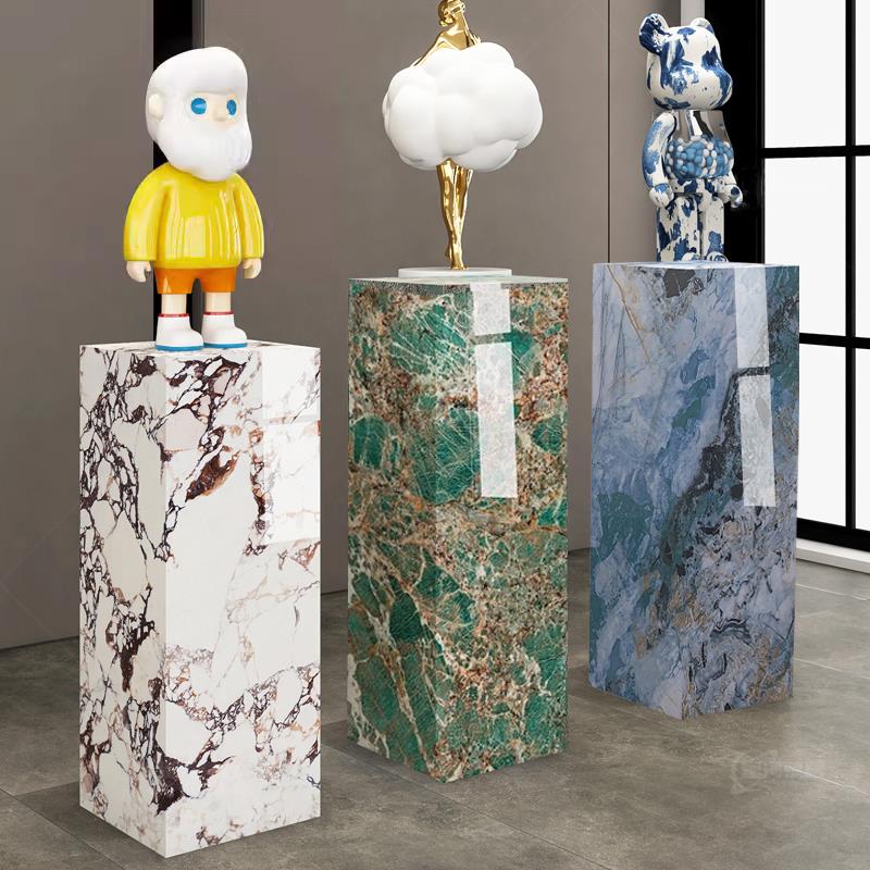 岩板花架子装饰摆饰底座家居玄关柜客厅电视柜旁装饰置物架展示台