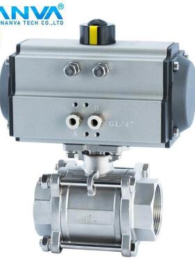 DN15202532405065丝口球阀三南阀气动片式30416PQ611F扣不锈钢-