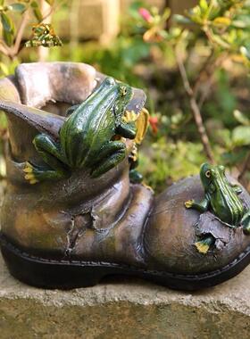 花园老式庭院园艺童话风格动物大脚趾鞋树脂创意装饰花盆装饰品