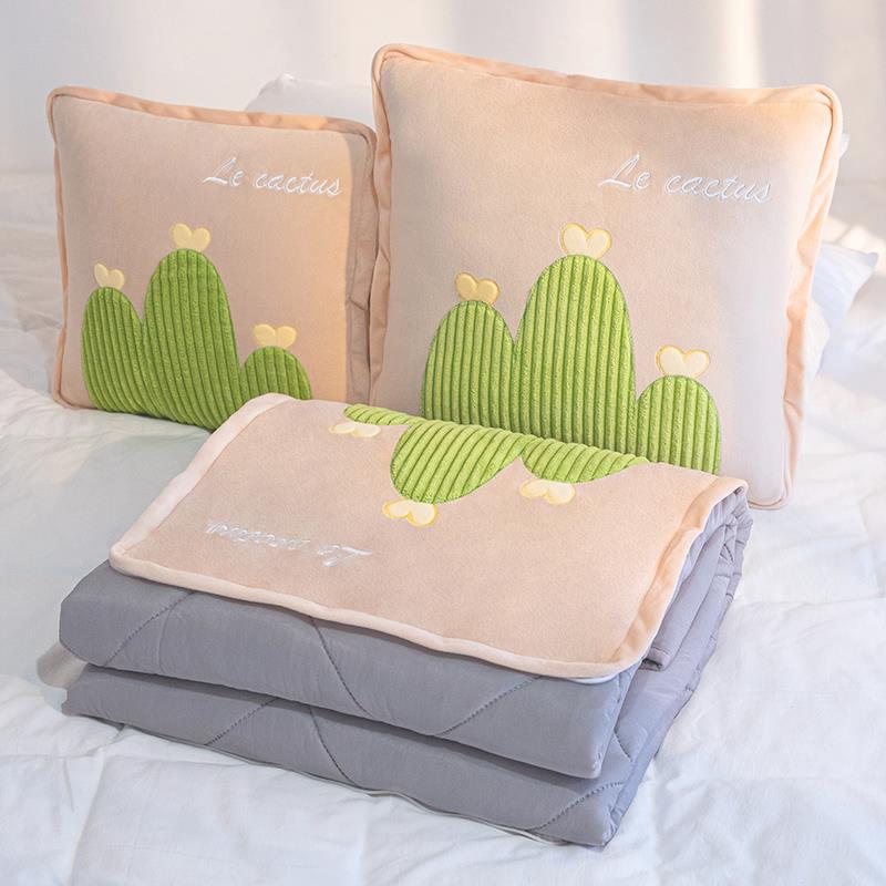 ins风轻奢抱枕被子两用折叠靠枕毯子汽车办公室午睡枕头车载夏季