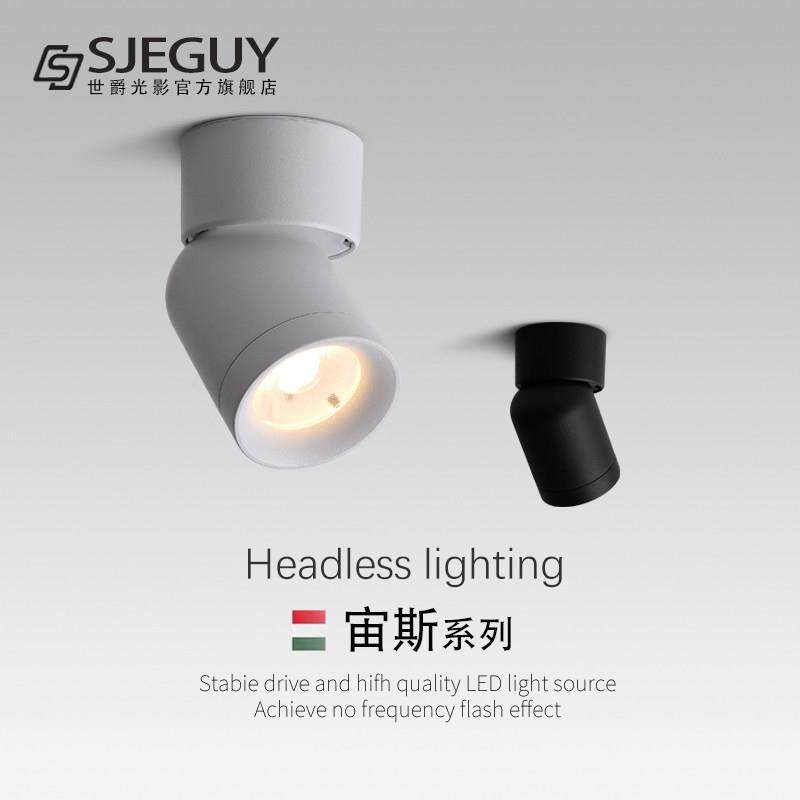 led明装射灯可调角度家用天花灯背景墙过道店铺商用吸顶式小筒灯,家装灯饰光源,明装射灯,淘宝优惠券,粉丝福利购,淘宝优惠卷