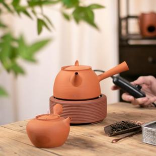 静音红泥电陶炉家用煮茶器烧水壶薄胎侧把砂铫壶防水可调温耐烧炉