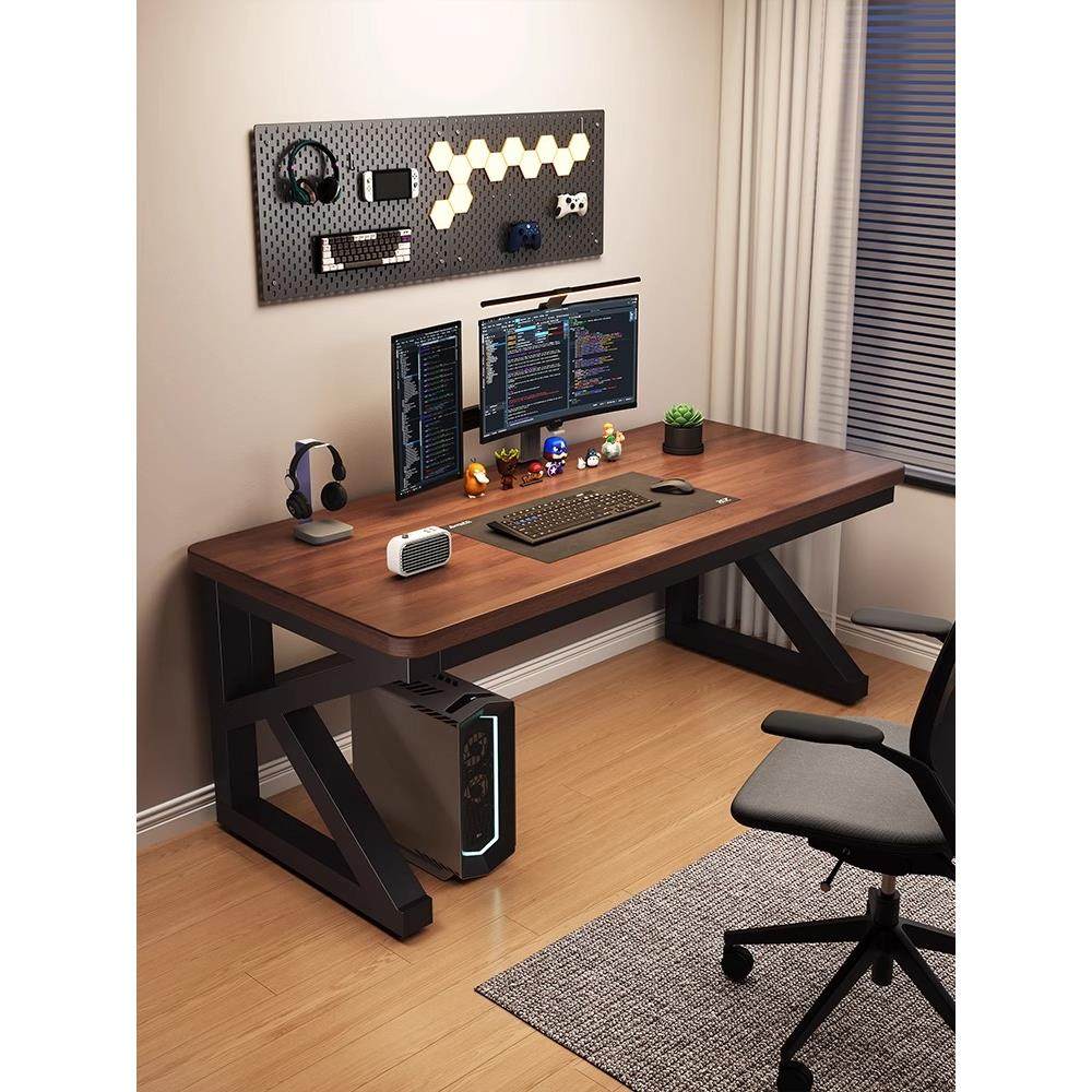 实木电脑桌电竞桌台式卧室家用书桌学生写字桌双人工作台办公桌子