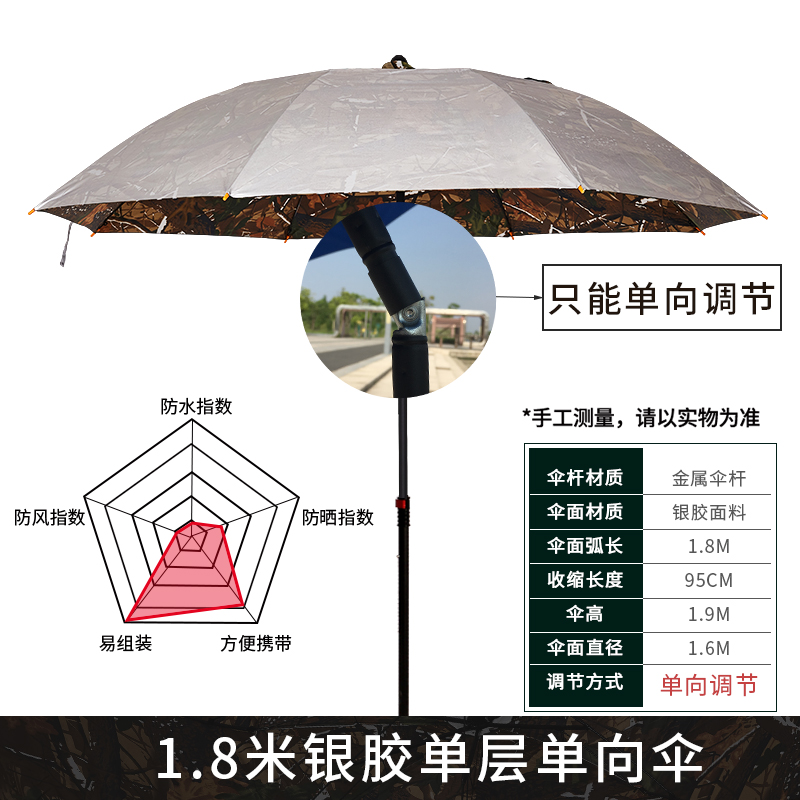 雷臣钓鱼伞大钓伞三折叠雨伞万向防晒防暴雨遮阳新款户外垂钓伞