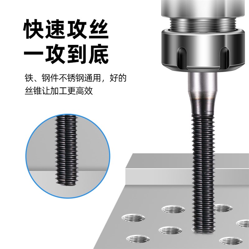 进口ZG粉末镀钴1P挤压丝攻0.t5P导向攻牙到底M2M3M4M5M61B挤压丝