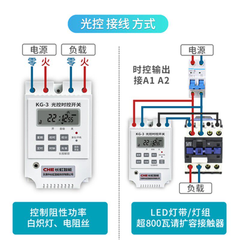 长虹KG-3光时控开关自动智能光感应自动关路灯光控定时控制器220V