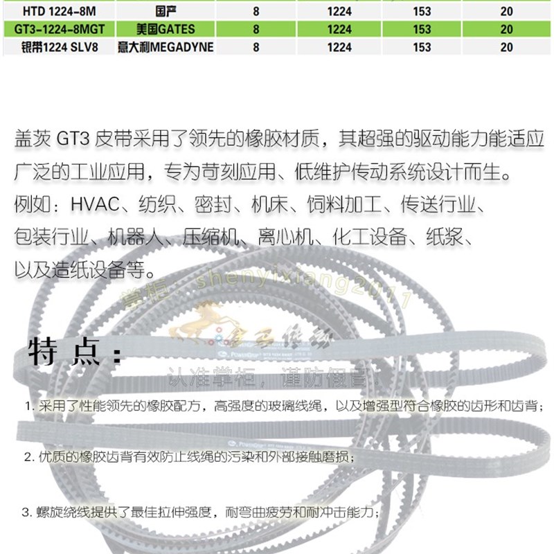 壹酷m3中置电机主动轮小猴子m6电摩中置电动车电机皮带1224 8MGT