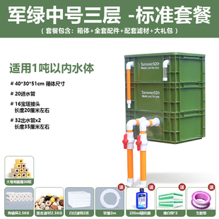 鱼池过滤箱鱼缸过滤器滴流盒水池净水循环系统沼泽过滤盒周转箱