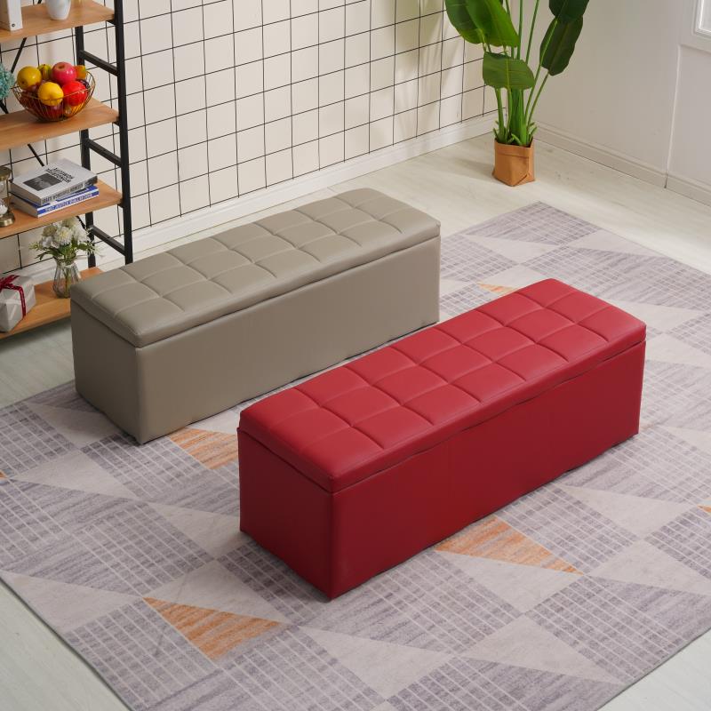 收纳凳子储物凳可坐换鞋凳收纳箱服装店休息凳长方形小沙发长条凳