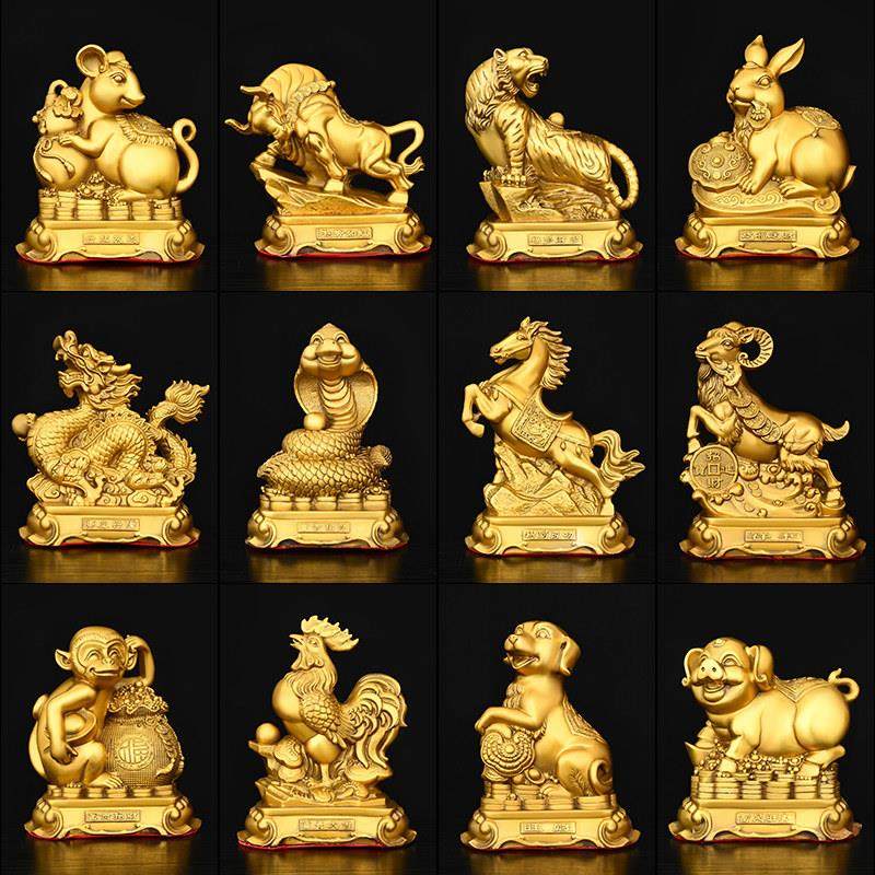 纯铜精品十二生肖摆件全套 小号铜鼠铜牛虎兔龙蛇马羊猴鸡狗属相,家居饰品,装饰摆件,淘宝优惠券,粉丝福利购,淘宝优惠卷