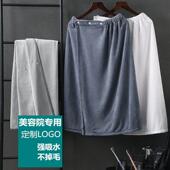 美容院抹胸浴裙汗蒸服浴衣浴袍浴巾可穿裹胸睡裙女款 专用定制LOGO