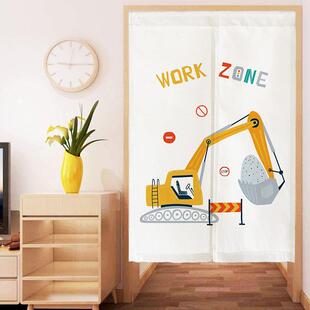 儿童卡通门帘男孩房间隔断窗柜子遮挡帘玄关布帘小窗帘定制免打孔