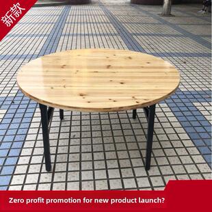 实木酒店可折叠大圆桌冷杉桌家庭桌椅组合旋转16/12/10人与转盘