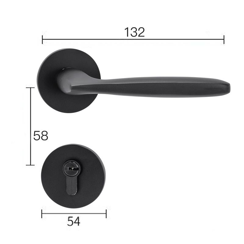 音黑色门锁室内家卧室用通型磁吸静杰犀分体锁门把手实用木房门锁