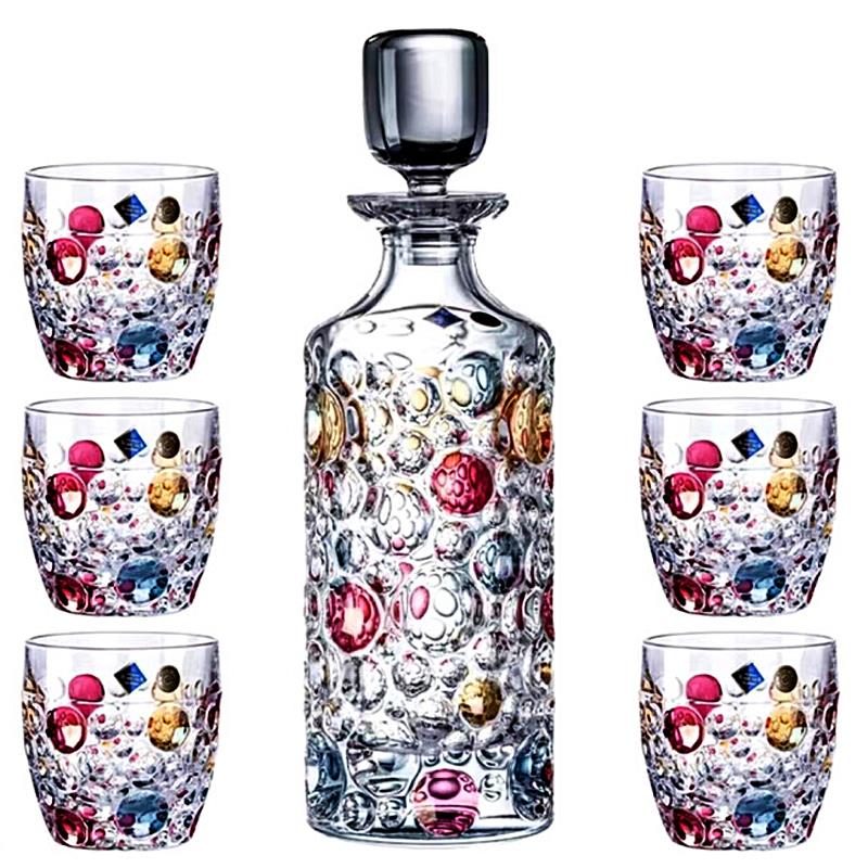 捷克BHEMIA进口水O晶玻璃炫X彩色烈O威士96585忌酒杯洋酒杯果汁水