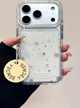 CAT壳壳ins韩系风冬日鎏金满屏雪花适用17pro苹果17ProMax手机壳iPhone16全包13/14/15pro新款16Prom保护套女