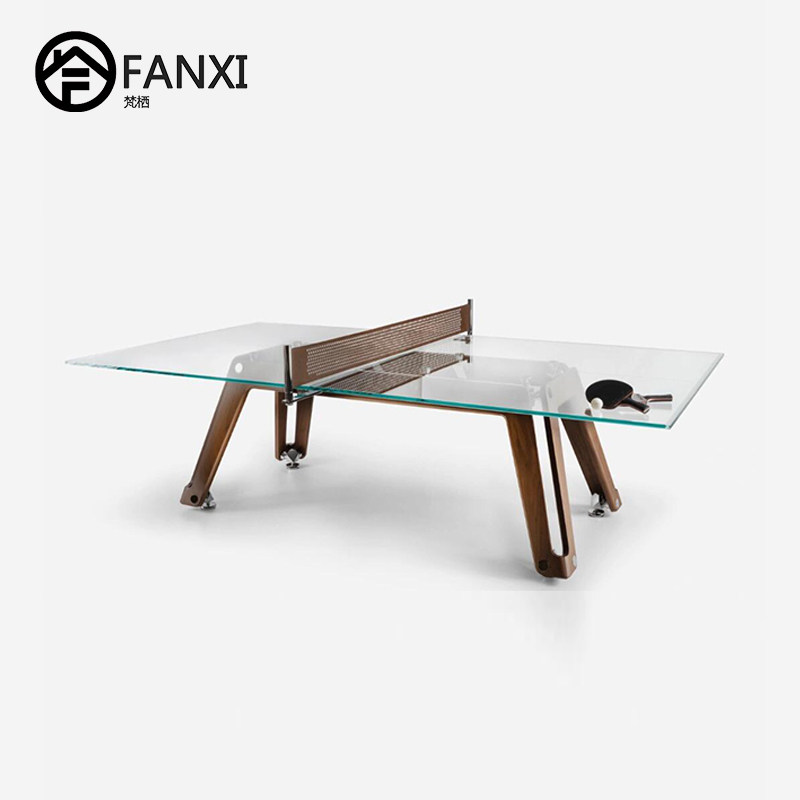 意大利高端玻璃乒乓球桌设计师款室内会所别墅豪宅标准型乒乓球台