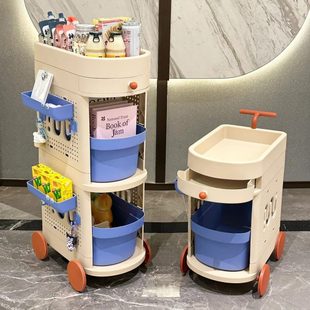本整理下办公室桌架子书家用收纳架小推车置物架学生可移动书架