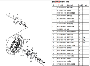 DR300摩托车后轮毂轮辋轴刹车盘螺钉后大链轮盘衬套轴承轴套缓冲