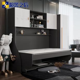 801 轻奢多功能隐形床书桌柜组合家用桌床两用折叠床衣柜一体8CH