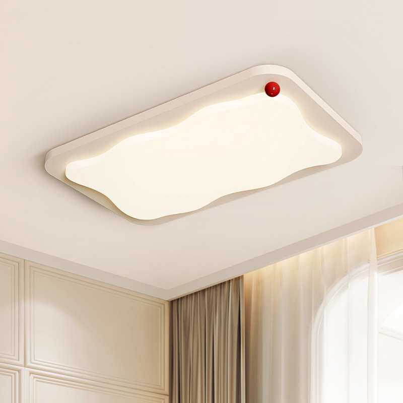 奶油风客厅灯护眼吸顶灯法式美拉德风主灯长方形设计师超薄大厅灯