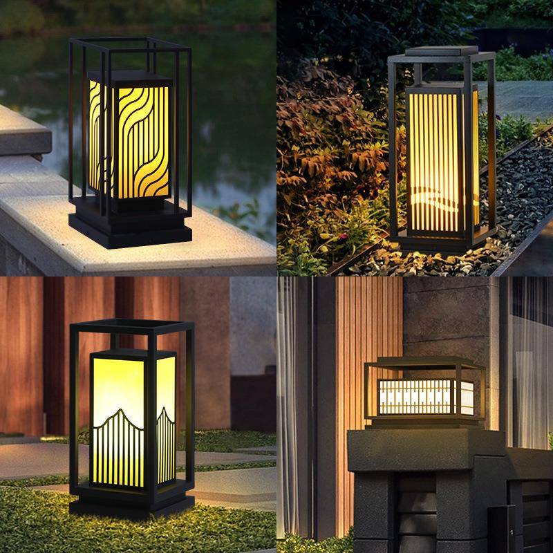 仿云石柱头灯围墙灯公园广场园林小区别墅路灯户外LED景观草坪灯