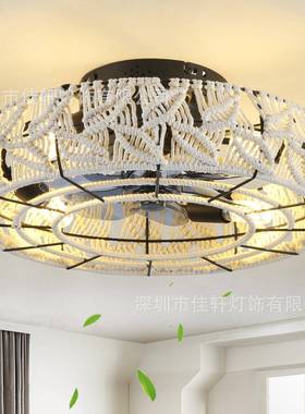 新款吸顶卧室风扇灯吊扇灯客厅北欧带电扇餐厅一体