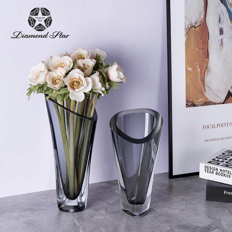 钻石星加厚仿水晶玻璃花瓶灰色创意透明软装饰品手工摆件花瓶,金属材料及制品,金属加工件/五金加工件,淘宝优惠券,粉丝福利购,淘宝优惠卷