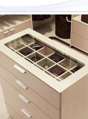 W8卧室开放式衣帽间多功能五斗柜家具时尚透明玻璃收纳柜定制定