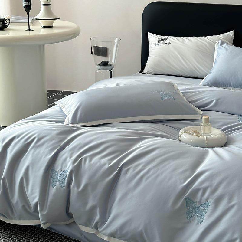 轻奢风贡缎长绒棉法式蝴蝶蕾丝刺绣公主风纯棉被套四件套床上用品,金属材料及制品,金属加工件/五金加工件,淘宝优惠券,粉丝福利购,淘宝优惠卷