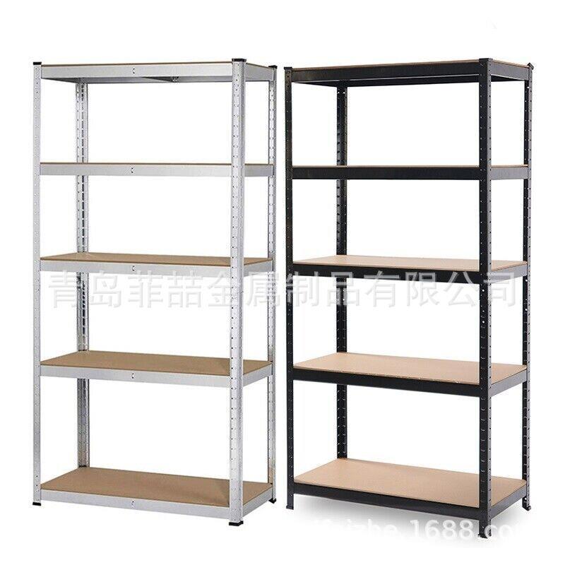 书架置物架落地收纳架铁艺钢木货架客厅展示架家用卧室简易储物柜