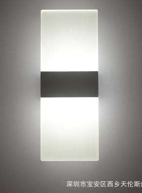 亚克力led卧室防水床头灯铝材壁灯创意简约户外壁灯方形壁灯灯具