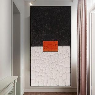 抽象玄关画现代简约装饰画走廊过道黑白壁画轻奢大气巨幅落地挂画