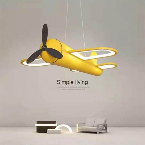 2024现代简约新款儿童房男女孩卧室吊灯幼儿园LED护眼创意飞机灯