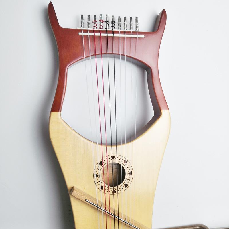 卡林巴琴实木单板莱雅琴拇指琴lyre十弦竖琴便携式里拉琴小众乐器